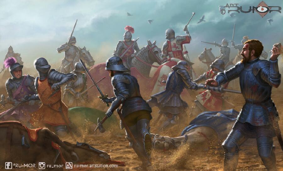 Desafio de la Barletta 20 de septiembre de 1502. García de Paredes sin armas arrojando piedras a los adversarios. Autor ªRU-MOR.